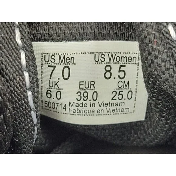 Vans Authentic Striped Shoes Sneakers Size Womens 8.5 Youth 7Y Black 500714 - Picture 5 of 11